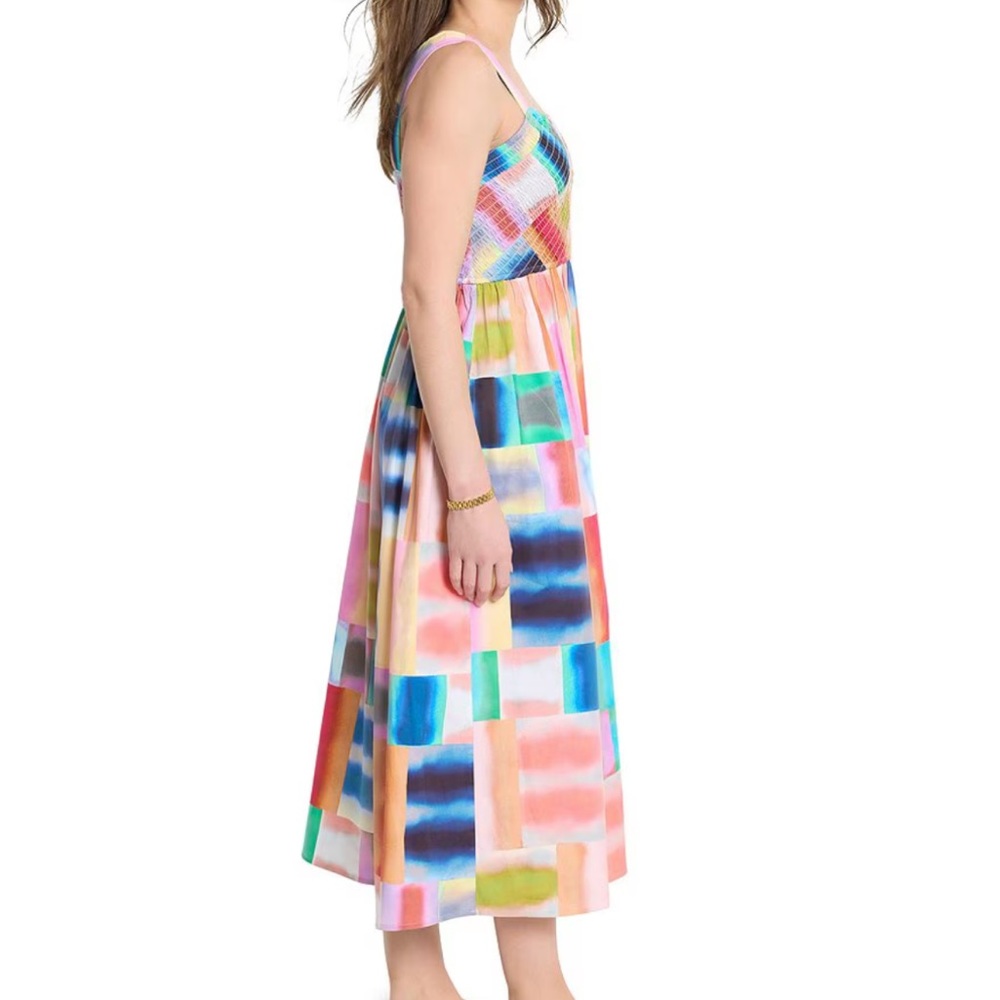 NIC + ZOE Porto fino Sarah Square Neck Sleeveless Fit-And-Flare Midi Dress - Picture 4 of 8